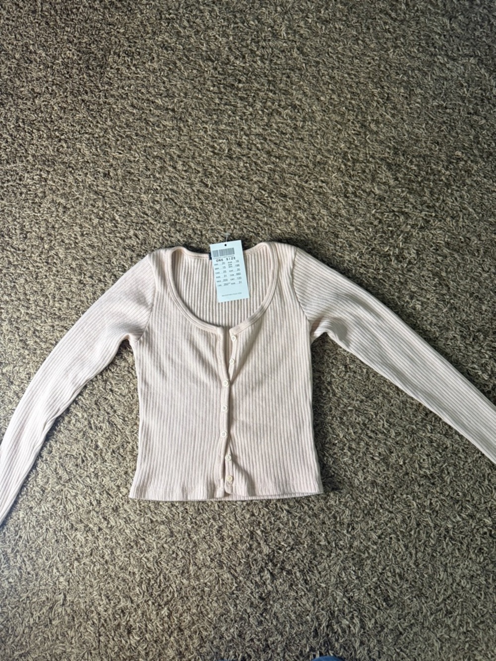 Brandy Melville Ribbed Button Front Cardigan Top Pink One Size NWT